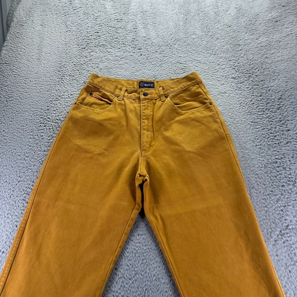 Vintage Paco Jeans Mens 34x27 Brown Cotton Denim Wide-Leg Baggy Workwear Utility - Picture 2 of 9